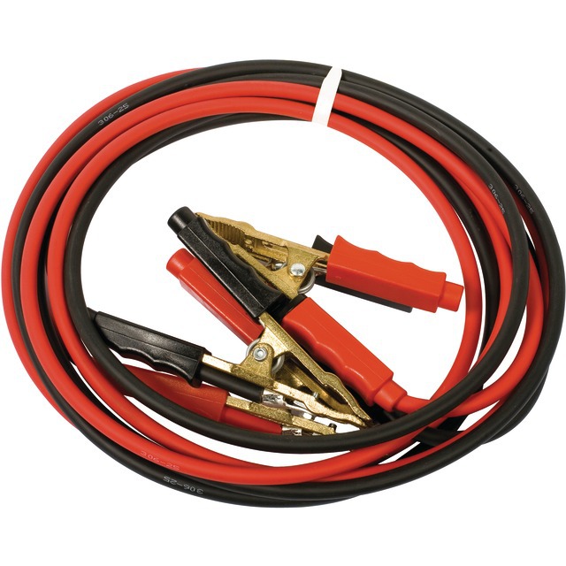 Cable de Demarrage 25 MM2 500A Pince Laiton 2X3,5M référence fournisseur 270121